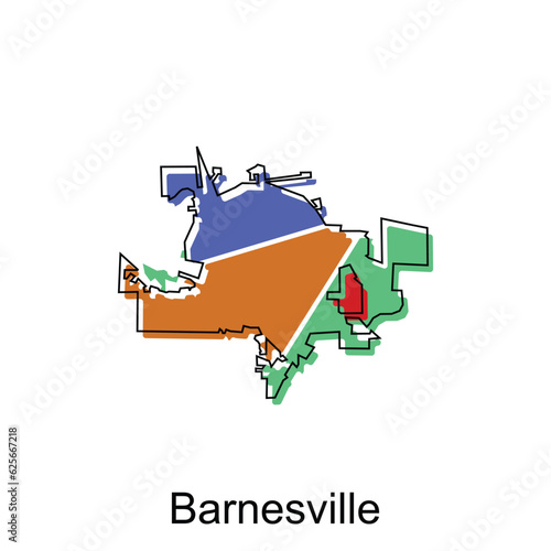 Barnesville City of Georgia map vector illustration, vector template with outline graphic sketch style isolated on white background photo