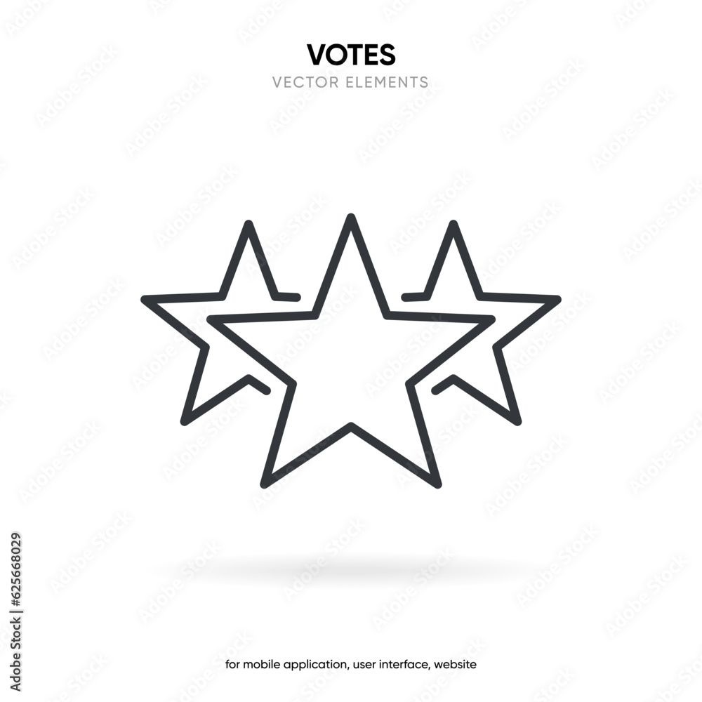 Fototapeta premium Favorite stars flat line icons set. Starry night, falling star, firework, twinkle, glow, glitter burst vector illustrations. Outline signs for glossy material property. Pixel perfect vector.