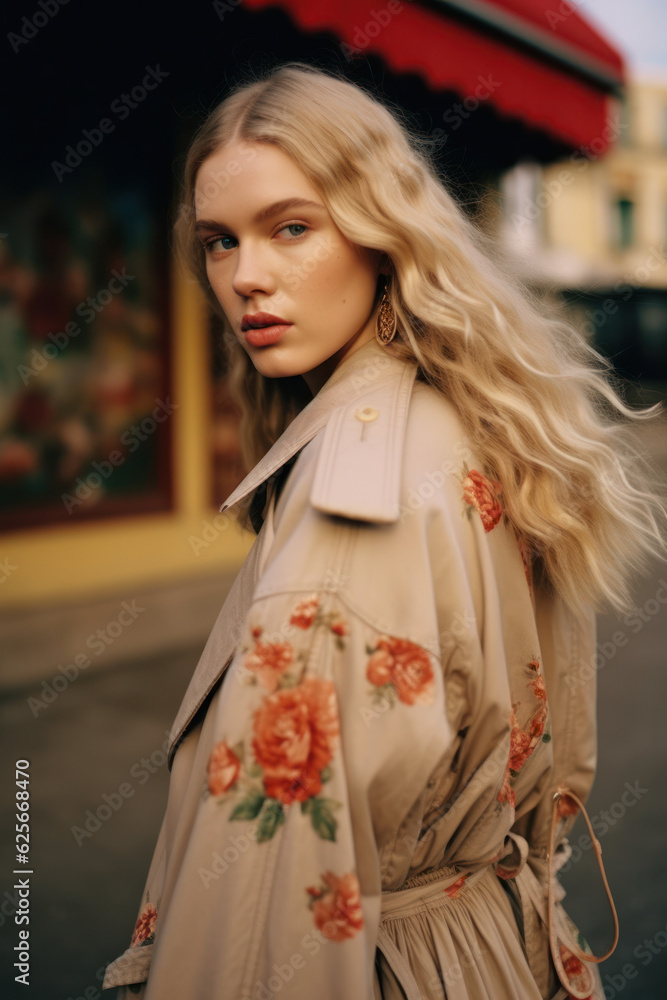 portrait of a woman/model/book character in an old city setting student/university/college in a fashion/beauty editorial magazine style film photography look - generative ai art portrait of a woman/model/book character in an old city setting student/university/college in a fashion/beauty editorial magazine style film photography look - generative ai art