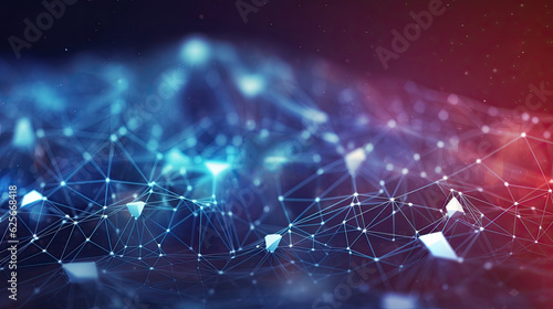 3D network connections abstract background