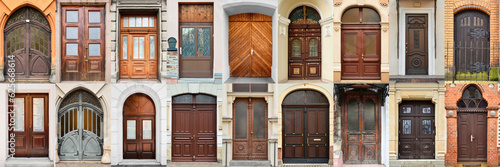 Collage of beautiful old doors