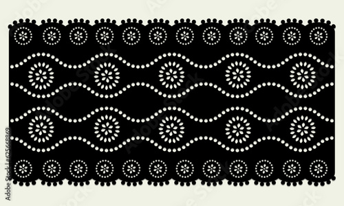 Slika na platnu black vintage lace cotton eyelet trim design vector.