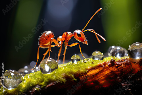 macro close-up image of an ant on a leaf © frutai
