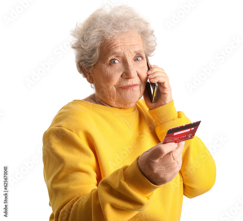 Senior woman with credit ca...