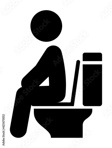 洋式トイレに座る棒人間のアイコン