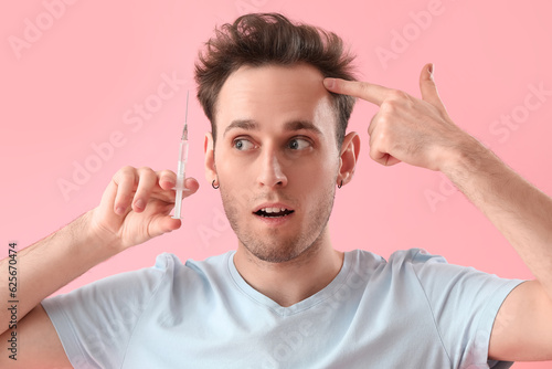 Young man with injection fo...