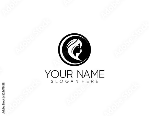 girl in circle logo icon illustration