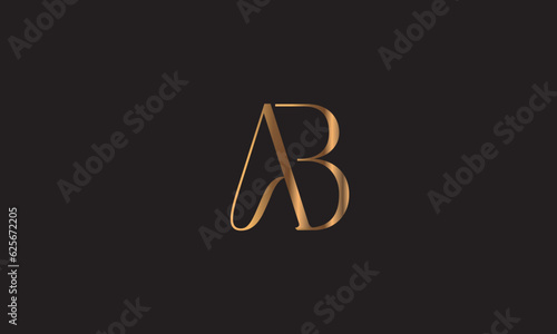 AB, BA , A , B, Abstract Letters Logo Monogram	