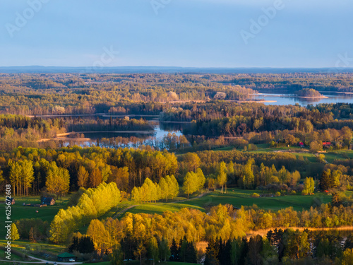 Next to Ota  Ots  and Dridzis lake.Landscape  Latvia  in the countryside of Lagale.