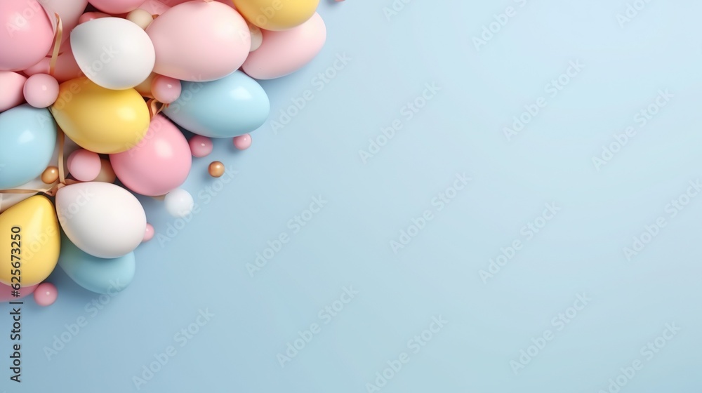 Perfect colorful handmade easter eggs isolated on a blue background Perfect colorful handmade easter eggs isolated on a blue background