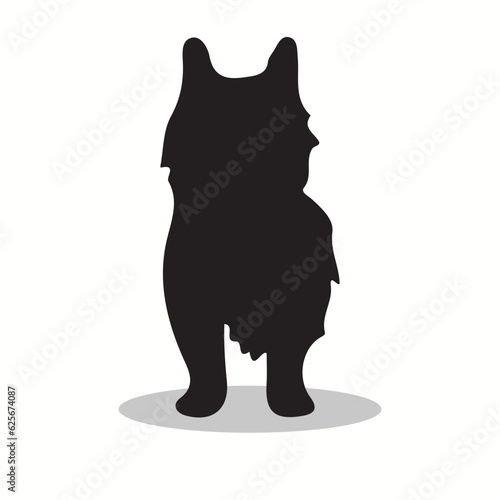 Yorkshire Terrier silhouettes and icons. Black flat color simple elegant Yorkshire Terrier animal vector and illustration.