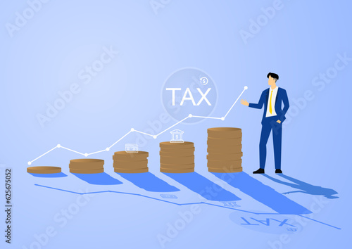 Tax preparation abstract concept vector illustration. The corporate tax, taxable income, fiscal year, document preparation, payment planning, corporate accountancy, and annual return abstract metaphor