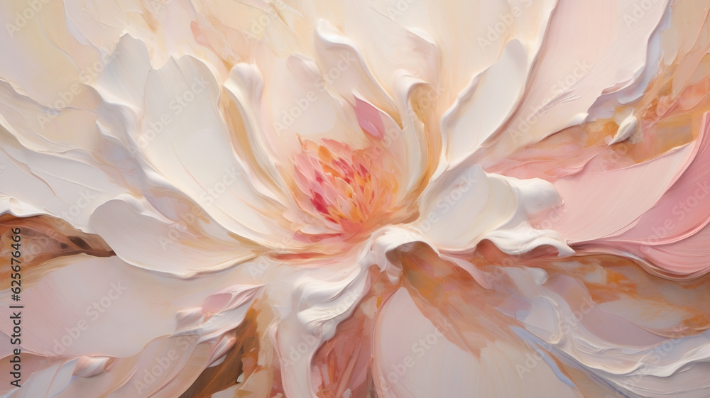 Pink and White Modern Art Flower Painting for Wallpaper, Weddings, Backgrounds - Generative AI	