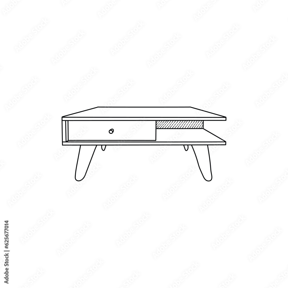 Table icon Furniture line art vector, minimalist illustration design