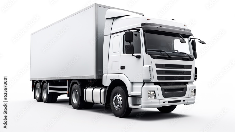 White cargo truck isolated on white. PNG format with transparency White cargo truck isolated on white. PNG format with transparency