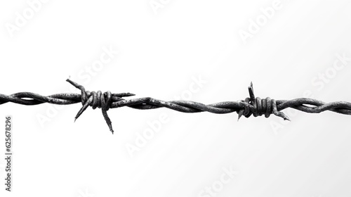 Rusty barbed wire isolated on transparent background