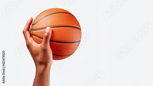 Closeup portrait of a male hand holding basket ball African sportsman png © Damerfie