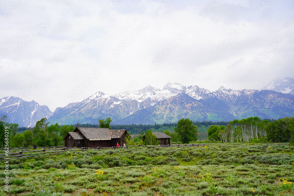 big Snow mountain at Grand Teton National Park in early summer, Wyoming, USA	