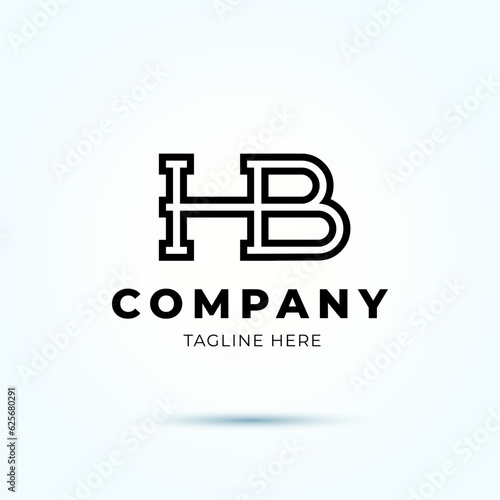 Initial Letter HB Logo Design Vector Image