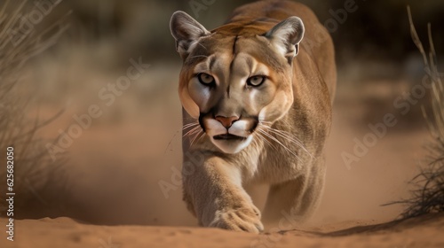 Cougar in a Wild Nature. Mountain Lion Dee Dee Triple D Montana USA. Cougar. Puma. Mountain Lion. Made With Generative AI. © John Martin