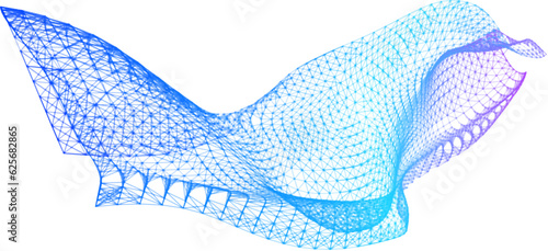 Network lines. Net wave information flow. Scientific paradigm solutions future. Forward vision progress. Big data cells deep development analysis. foresight conference background banner.