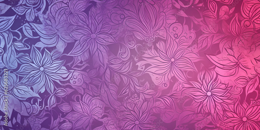 Floral pattern with decorative flowers and plants Floral pattern with decorative flowers and plants