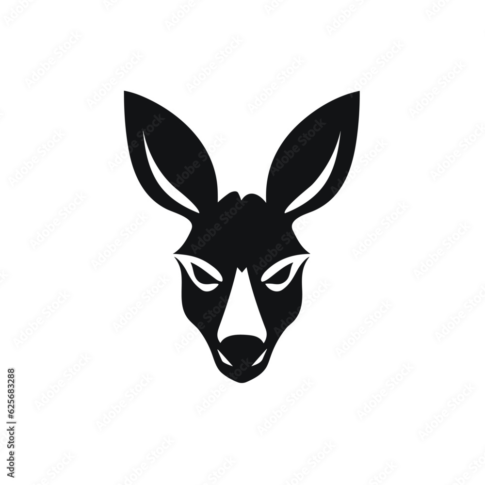 Kangaroo logo, kangaroo icon, kangaroo head, vector