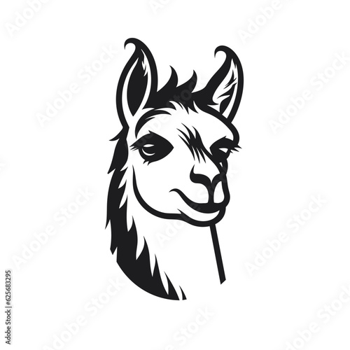 Llama logo, llama icon, llama head, vector