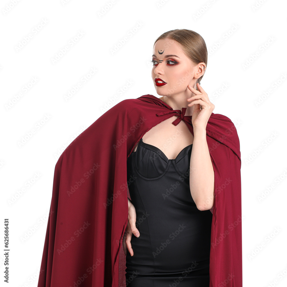 Sexy young witch on white background Sexy young witch on white background