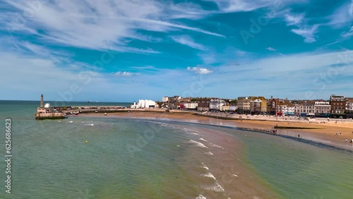 View of the sea resort of Margate,  a seaside town on the north coast of Kent in south-east England photo