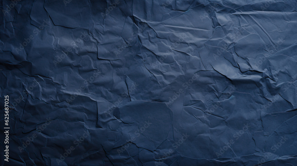 dark blue paper crumpled, textured background, empty sheet design for ...