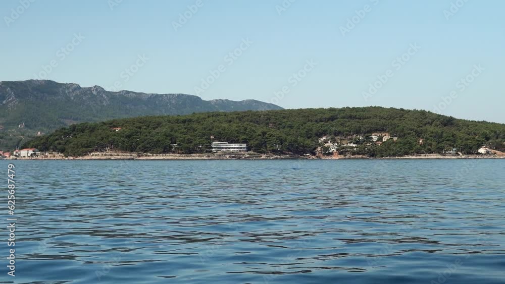 Boat trips to the nearby Paklin Islands in Croatia. Islands of Croatia. People are sailing on a boat in the Adriatic Sea of Croatia. Boat trips to the nearby Paklin Islands in Croatia. Islands of Croatia. People are sailing on a boat in the Adriatic Sea of Croatia.