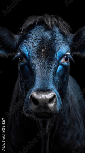A Dynamic Closeup of a Sad Cow's Eyes. Generative AI