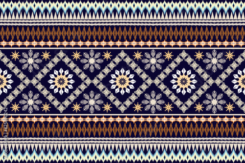 Ethnic Figure aztec embroidery style. Geometric ikat oriental traditional art pattern.Design for ethnic background,wallpaper,fashion,clothing,wrapping,fabric,element,sarong,graphic,vector illustration