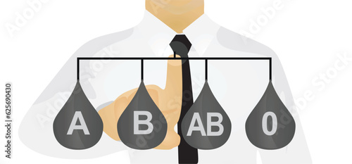 Human blood types. vector illustration