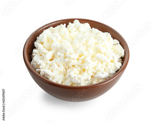 Wallpaper Mural Bowl of tasty cottage cheese on white background Torontodigital.ca