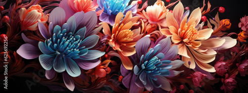 Beautiful abstract colorful flower design