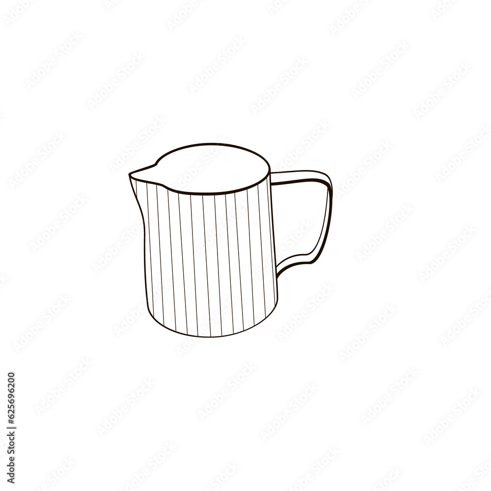 creamer black and white linear illustration creamer black and white linear illustration
