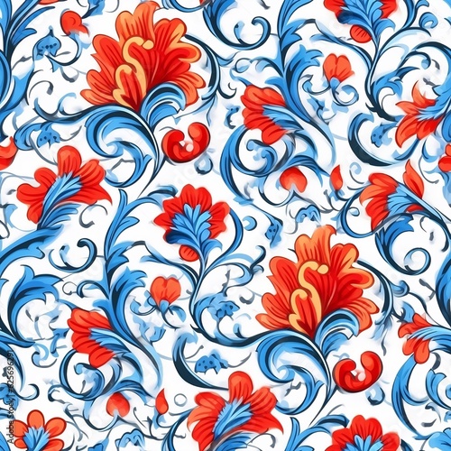 seamless floral pattern  generative AI 