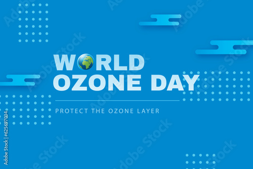 Free vector paper cut style world ozone day background
