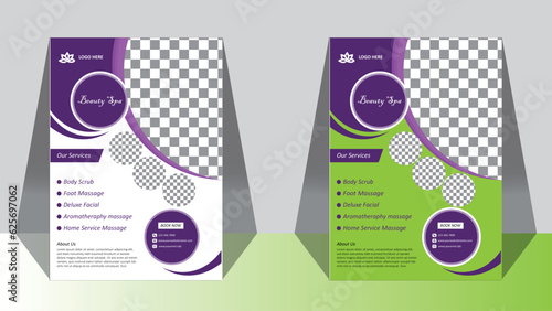 beauty spa flyer template design