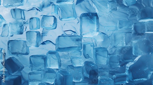 winter blue ice cube texture background Generative AI