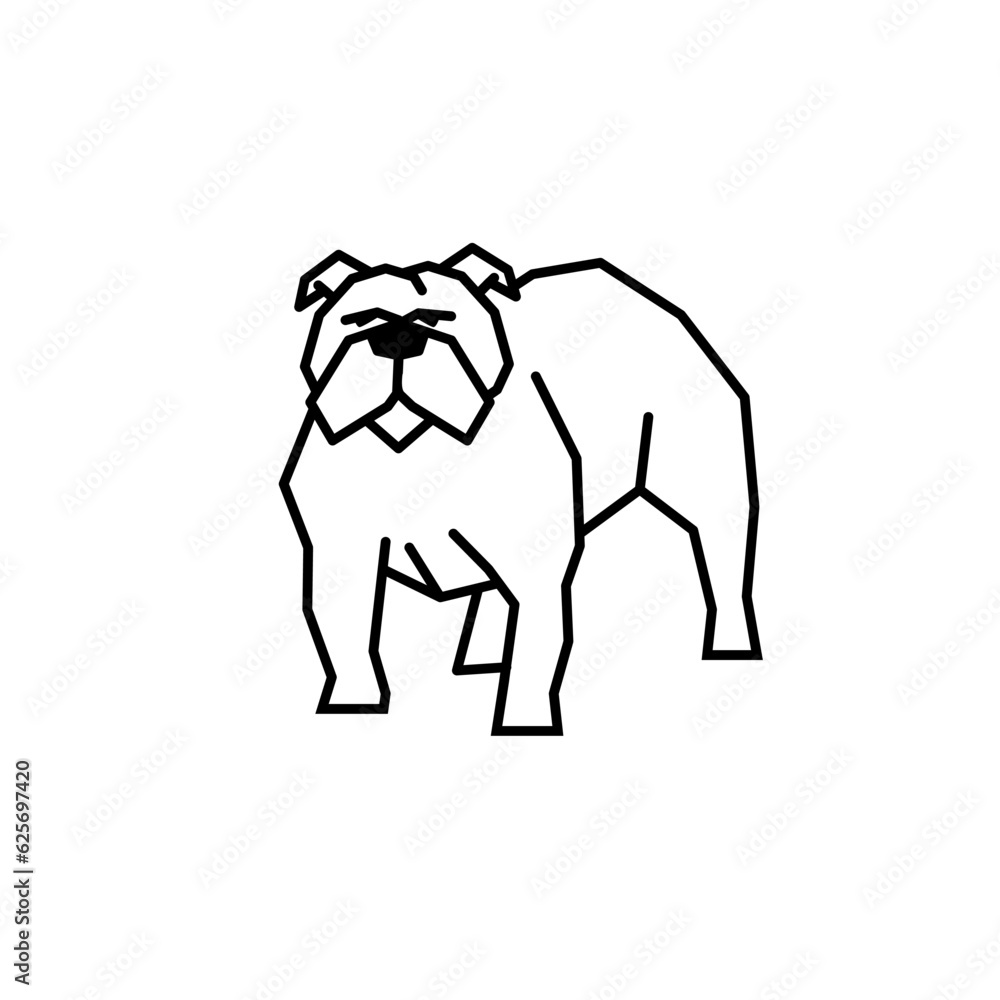 Obraz premium english bulldog simple vector illustration