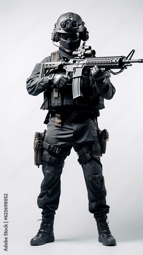 special force army with full gear posing in front of white background. full body shoot. US army, tactical gear. special force army with full gear posing in front of white background. full body shoot. US army, tactical gear.