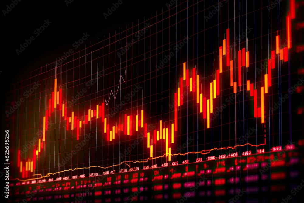 graph of business rise and fall of stocks on a dark background graph of business rise and fall of stocks on a dark background