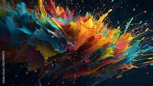 abstract watercolor background with splashes, generative AI 