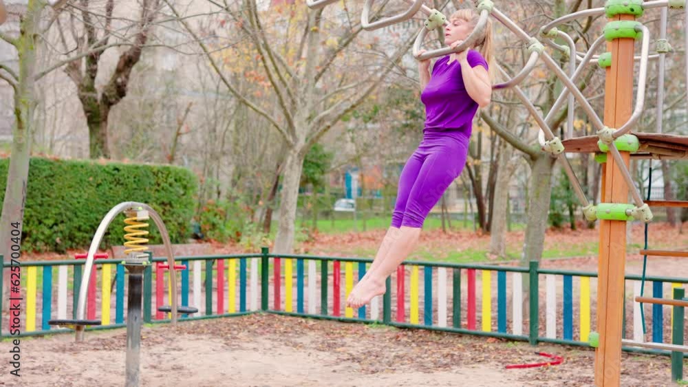 Calisthenics pull- up back exercise for cross fitness. Hispanic sportswoman athletic Calisthenics pull- up back exercise for cross fitness. Hispanic sportswoman athletic