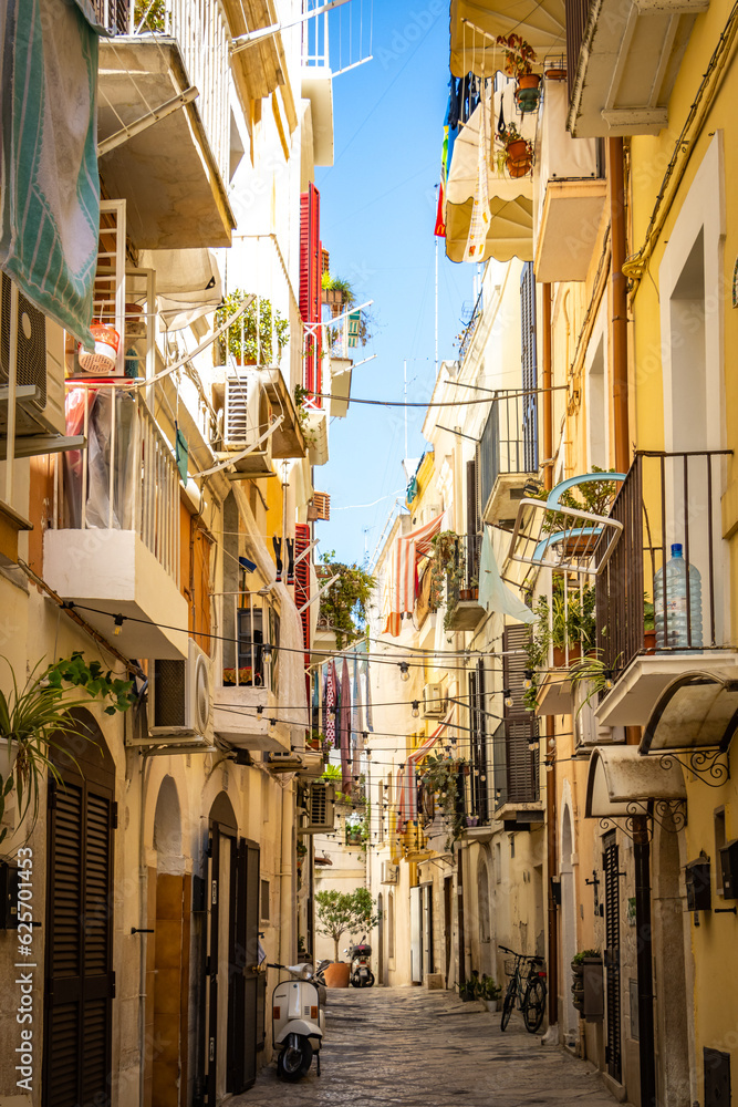 narrow streets of bari, old town, balconies, bari, italy, europe, puglia