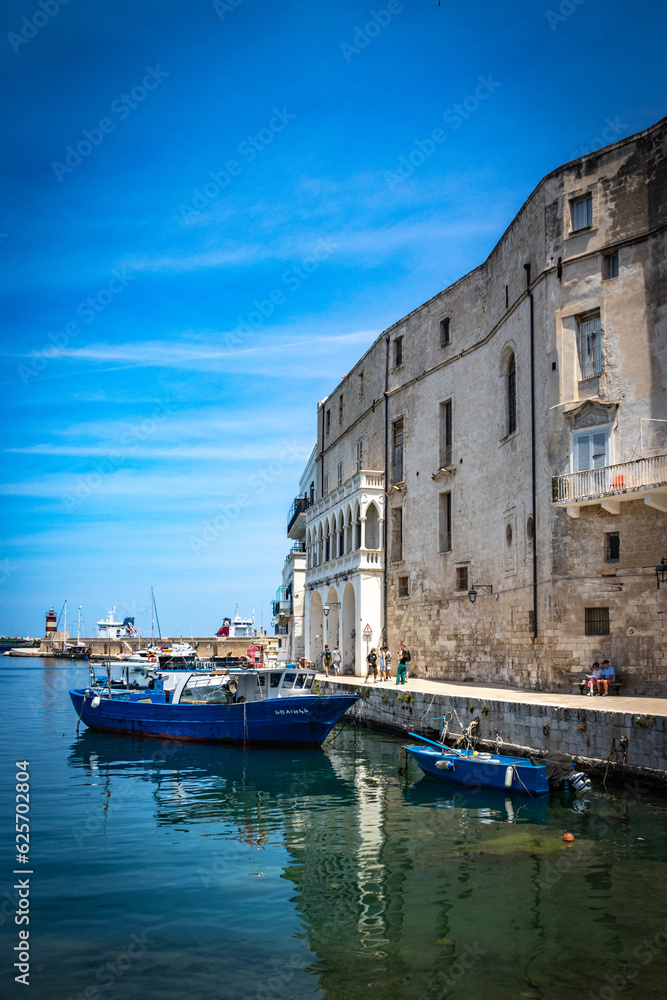 old harbour, porto antico, fishing boats, monopoli, puglia, italy, south italy, bari, europe, Palazzo Martinelli