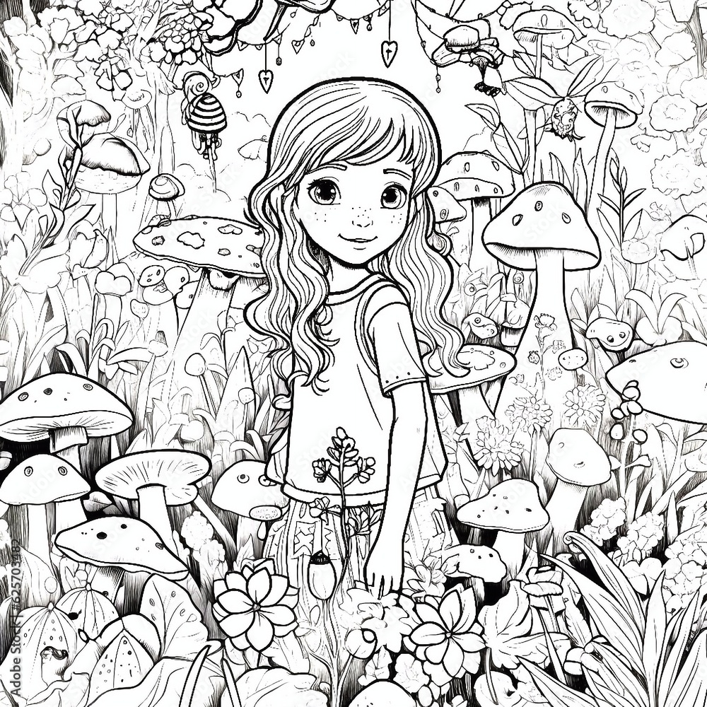 Coloring book antistress for children, generative Ai